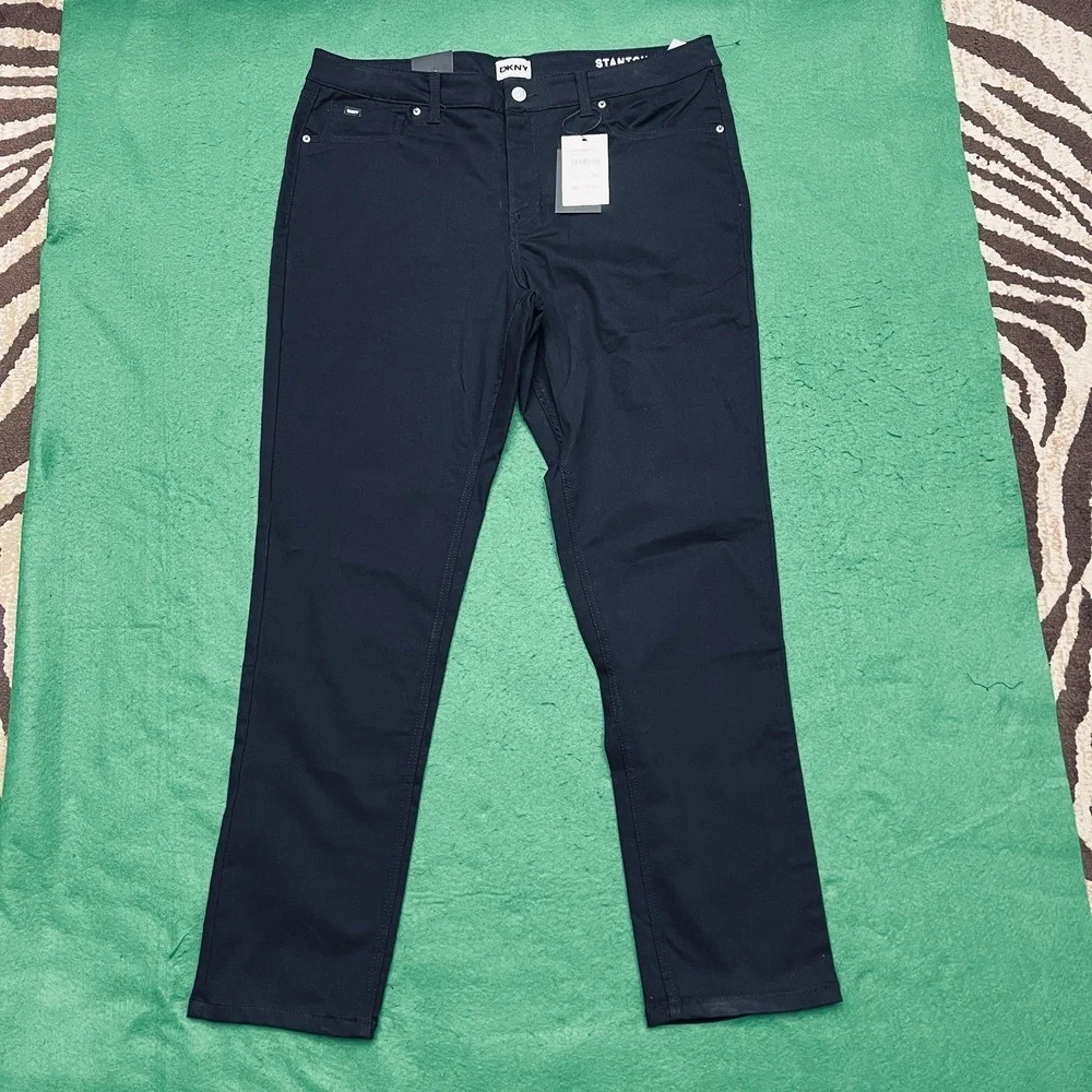 DKNY Ultimate Stretch Slim Fit Pants Stanton Mens Size 36 X 32 Black